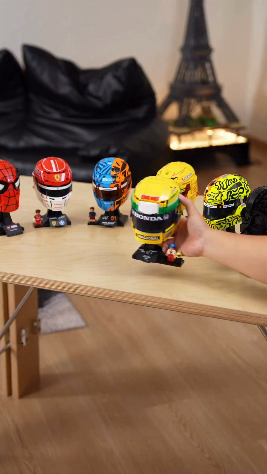 Wall mounted Display Case For LEGO® Editions F1 helmets