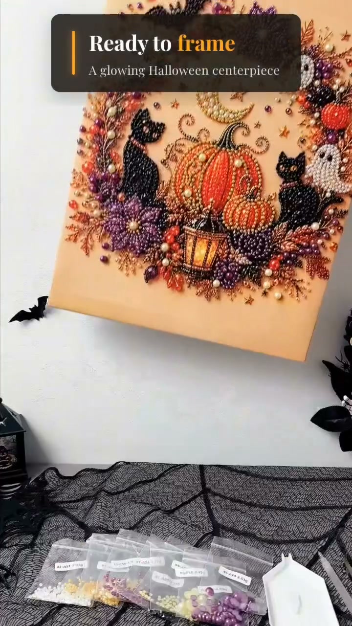 Spooky‑Cute Halloween Pearl Art DIY KitMake Your Own Fall Wall Decor