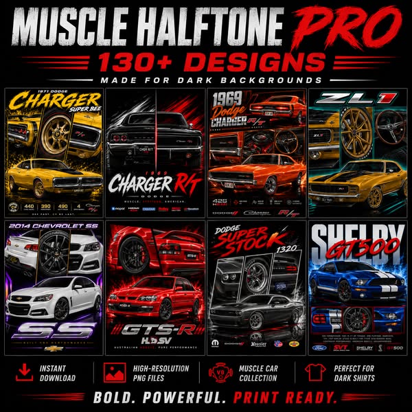 Muscle Halftone Pro – 130+ Designs