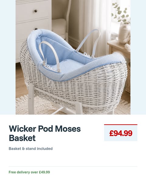 Wicker Pod Moses Basket | £94.99