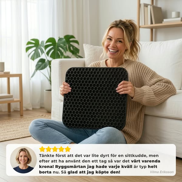 ErgoGel Pro Sittkudde | Ergonomiskt Sittstöd För Kontor, Soffa & Bil