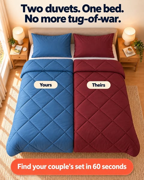 Two duvets. One bed.