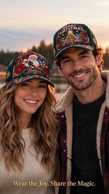 Last Day 49% OFF – Premium Christmas Embroidered Baseball Cap | Festive Design, Adjustable Fit & Holiday Comfort