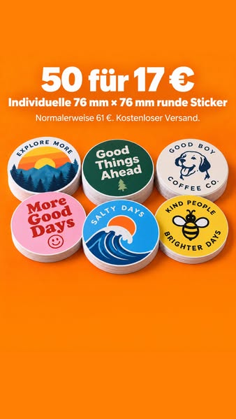 50 Sticker + kostenloser Versand