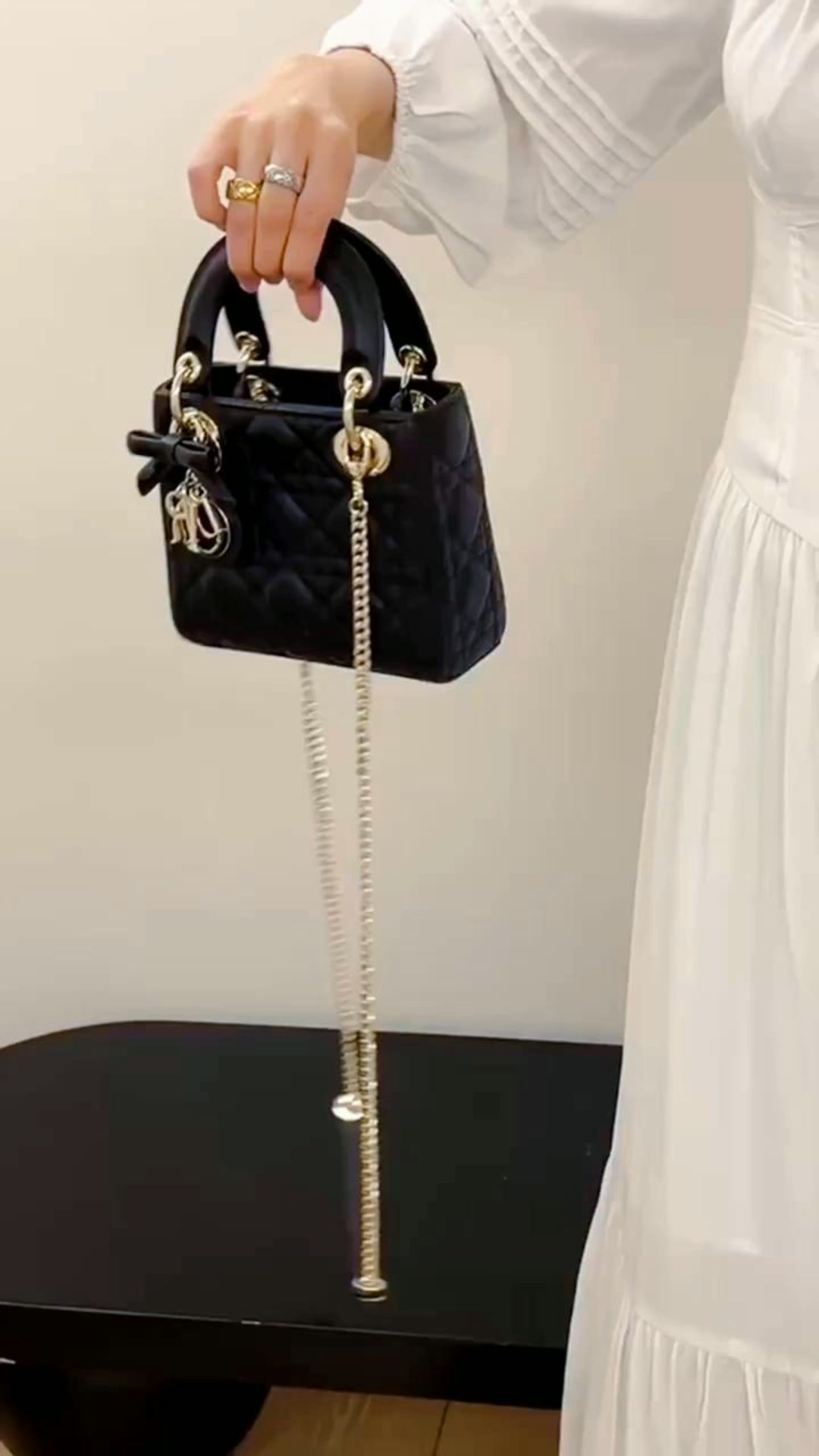 Light Luxury Patent Leather Dior‑Style Women's Bag