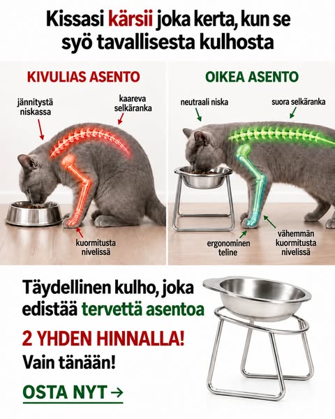 Ergonominen 15° kulho kissoille