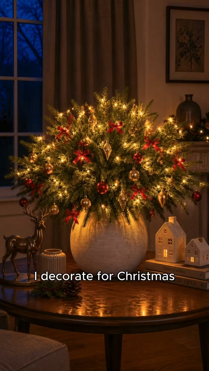 18-Inch Cordless Lighted Evergreen Arrangement