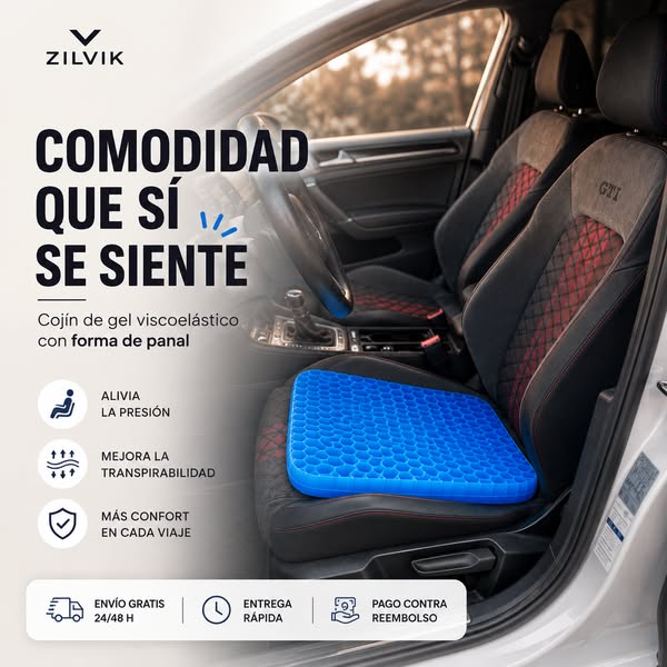 Cojín de gel viscoelástico con forma de panal