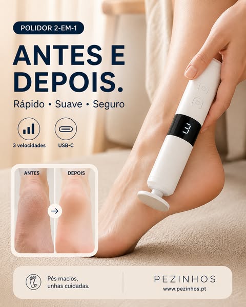 Calcanhares mais suaves, sem complicações.