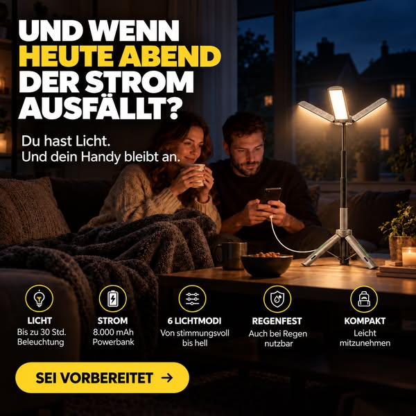 Keine Steckdose? Trotzdem überall gutes Licht.