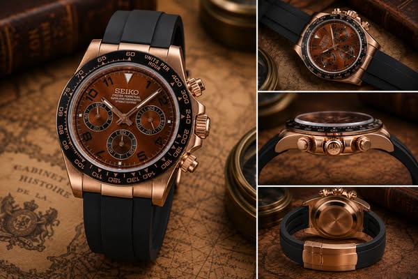 Custom Seiko Chocolate Racing Chronograph Mod Watch