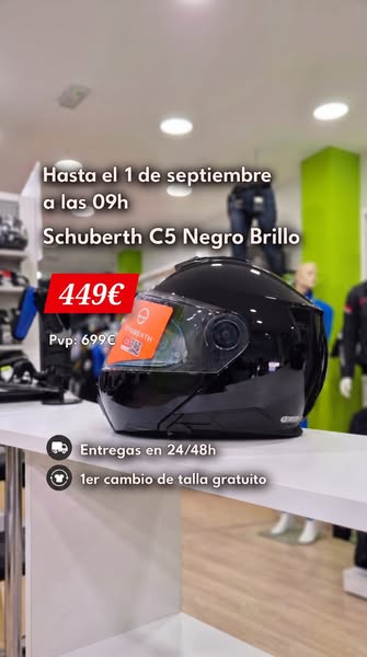 OFERTÓN SCHUBERTH El C5 Negro Brillo A 449€ con ENVÍO GRATIS