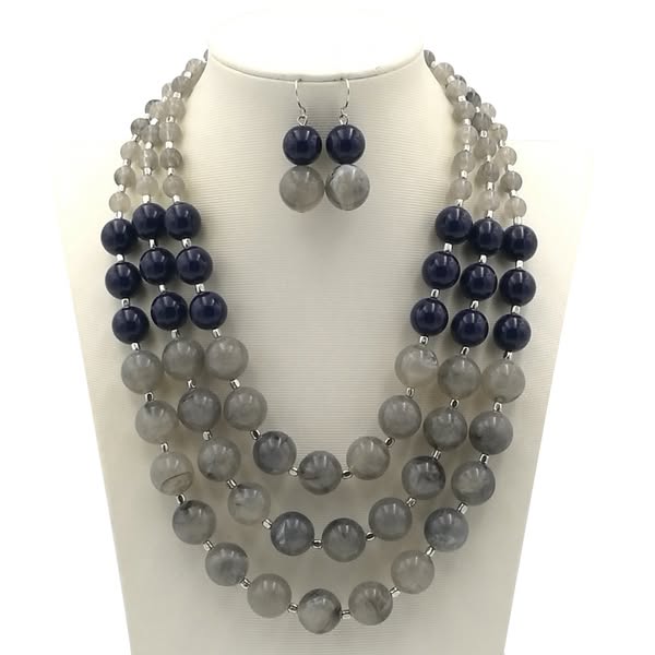 Fashion U Shape Grey Alloy Necklace for Women, Perfect for Wedding Occasions$3.30