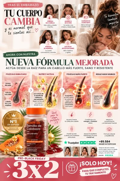 Capsulas de aceite de semilla de calabaza posparto
