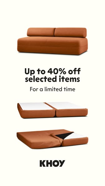 Selected items up to 40% off