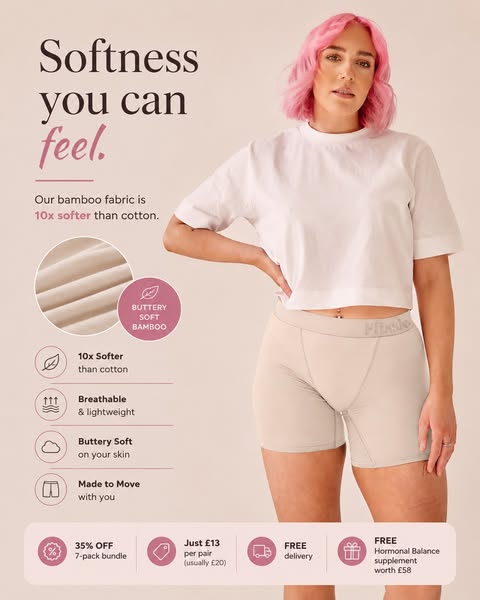 Flissie Women's Bamboo Boxers | 6 inch Leg, UK 8 to 30