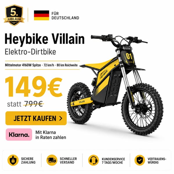 Heybike Villain für 149 € – endet in 24 Std.