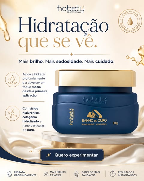 Brilho espelhado e hidratação intensa