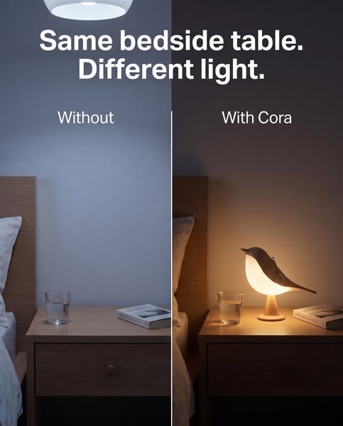 One tap on its head. Then it glows.