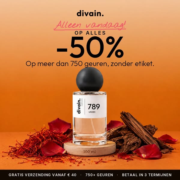 50% korting op alle parfums
