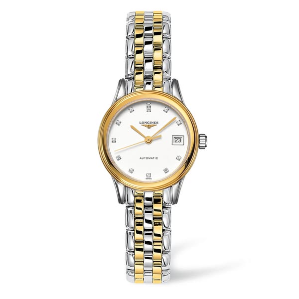 Elegance Flagship Diamond Dial Two Tone Bracelet Ladies