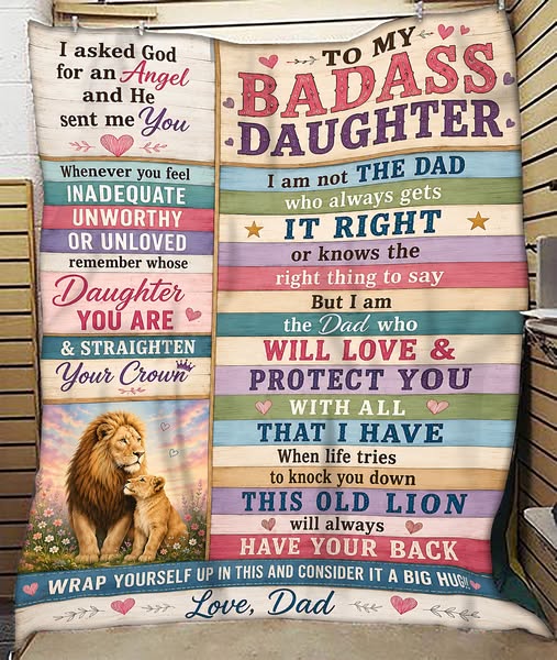 BLANKET FOR DAUGHTER – COMFORT & WARMTH GIFT FROM DAD Sherpa Fleece Qu