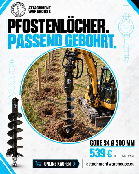 Erdbohrer für Zaun und Solar