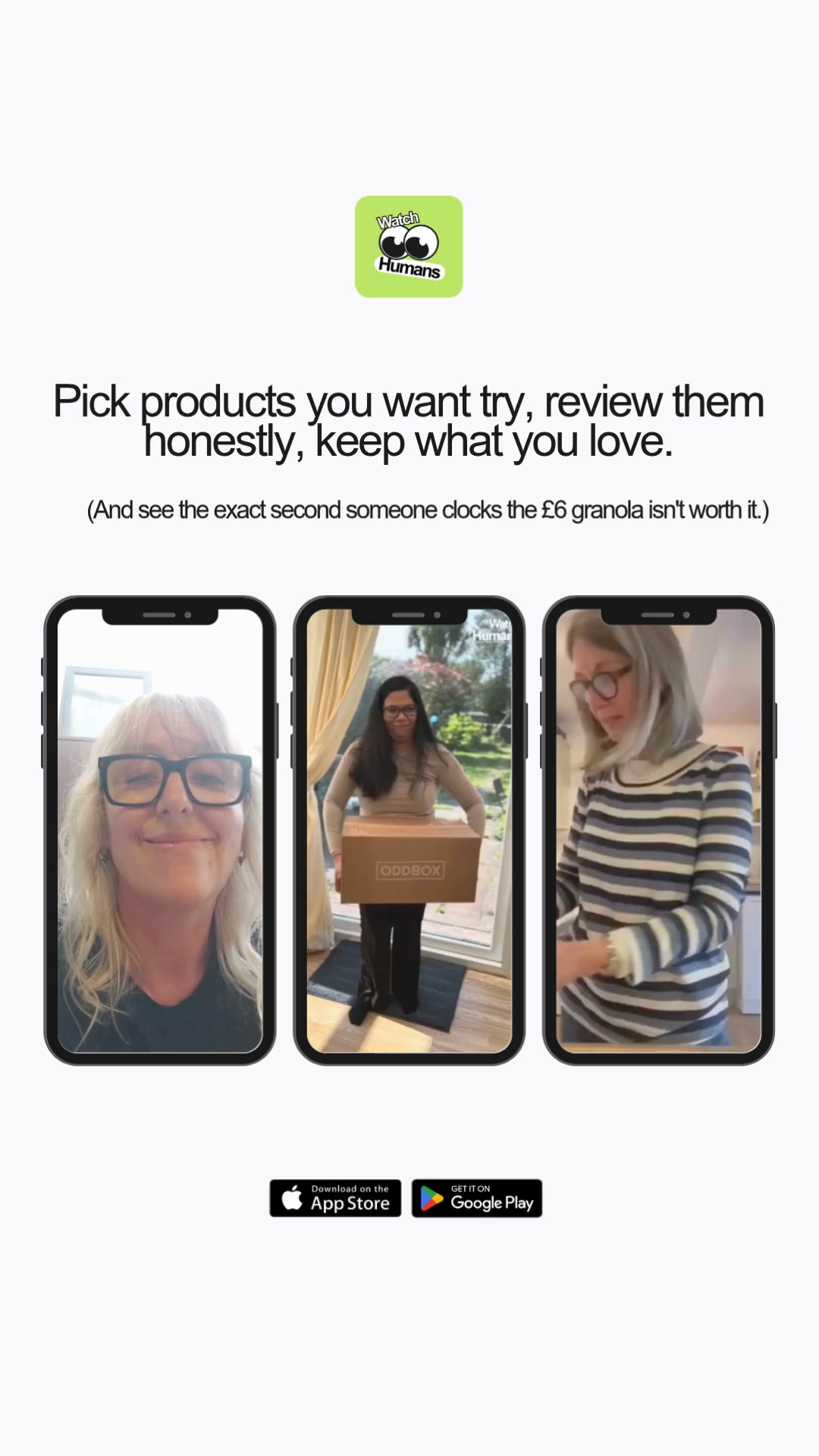 Download our app that sends you new products to review every month.