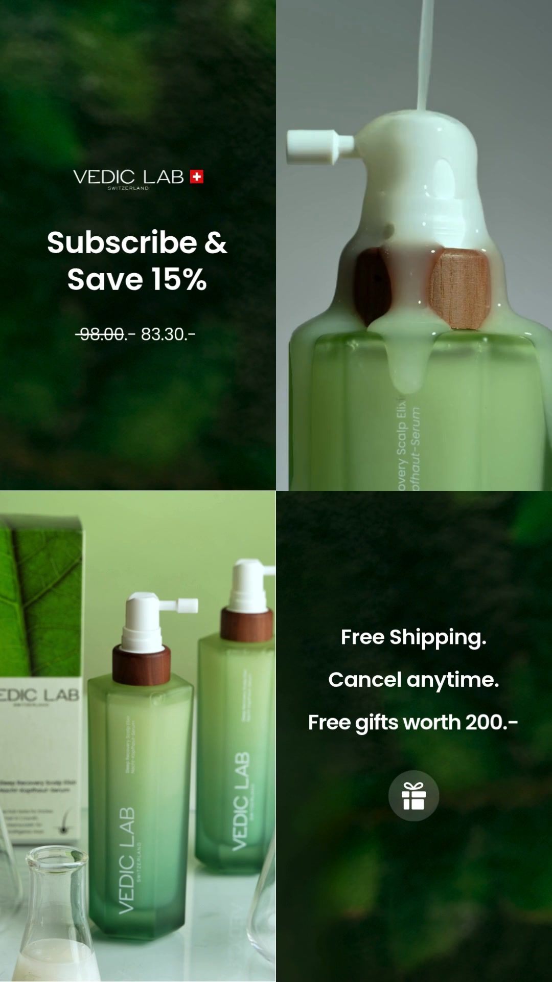 Up to 83% less hair loss