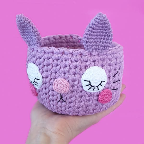 Ilmainen Virkkaus ohje, Kawaii-kori: Kissa