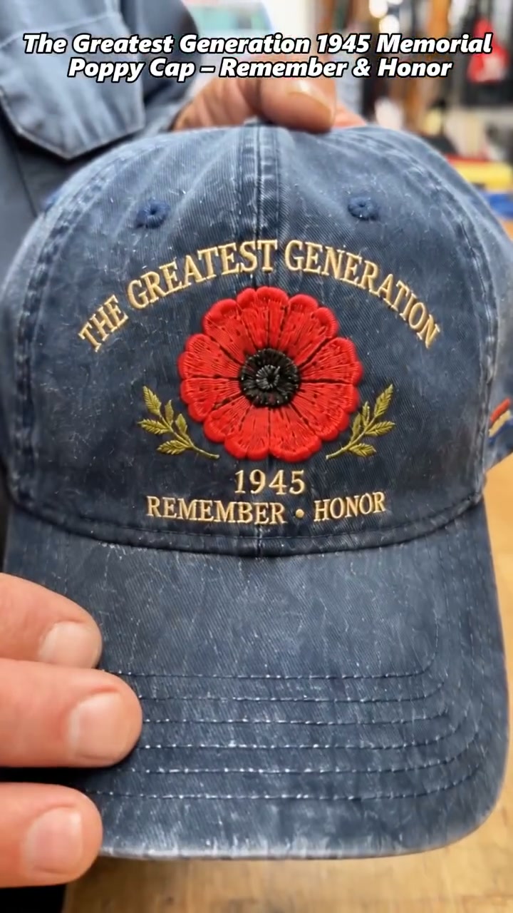 The Greatest Generation 1945 Memorial Poppy Cap – Remember & Honor