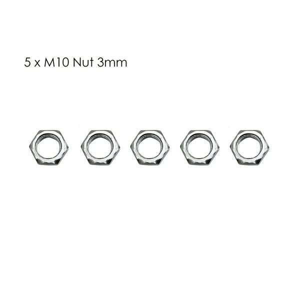 M10 3mm fine Pitch Threaded Aluminum Nut 5 Pack~2893