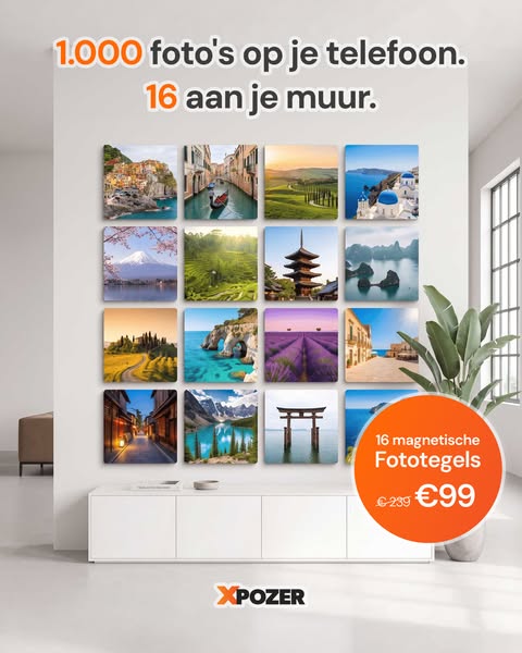 16 magnetische fototegels voor €99