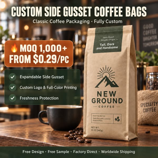 Custom Side Gusset Coffee Bags