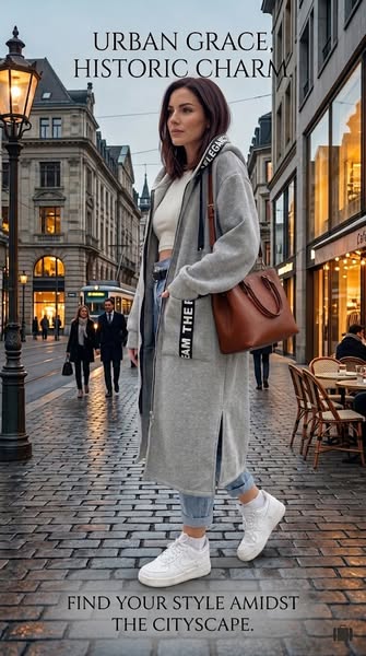 Oversized Long Hooded Coat – Cosy, Patched & Effortlessly Stylish - Gray / S