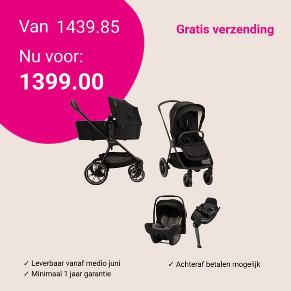 Kinderwagen Nuna TRIV lx Caviar + Autostoel Nuna PIPA Next + Base Nuna 360 System