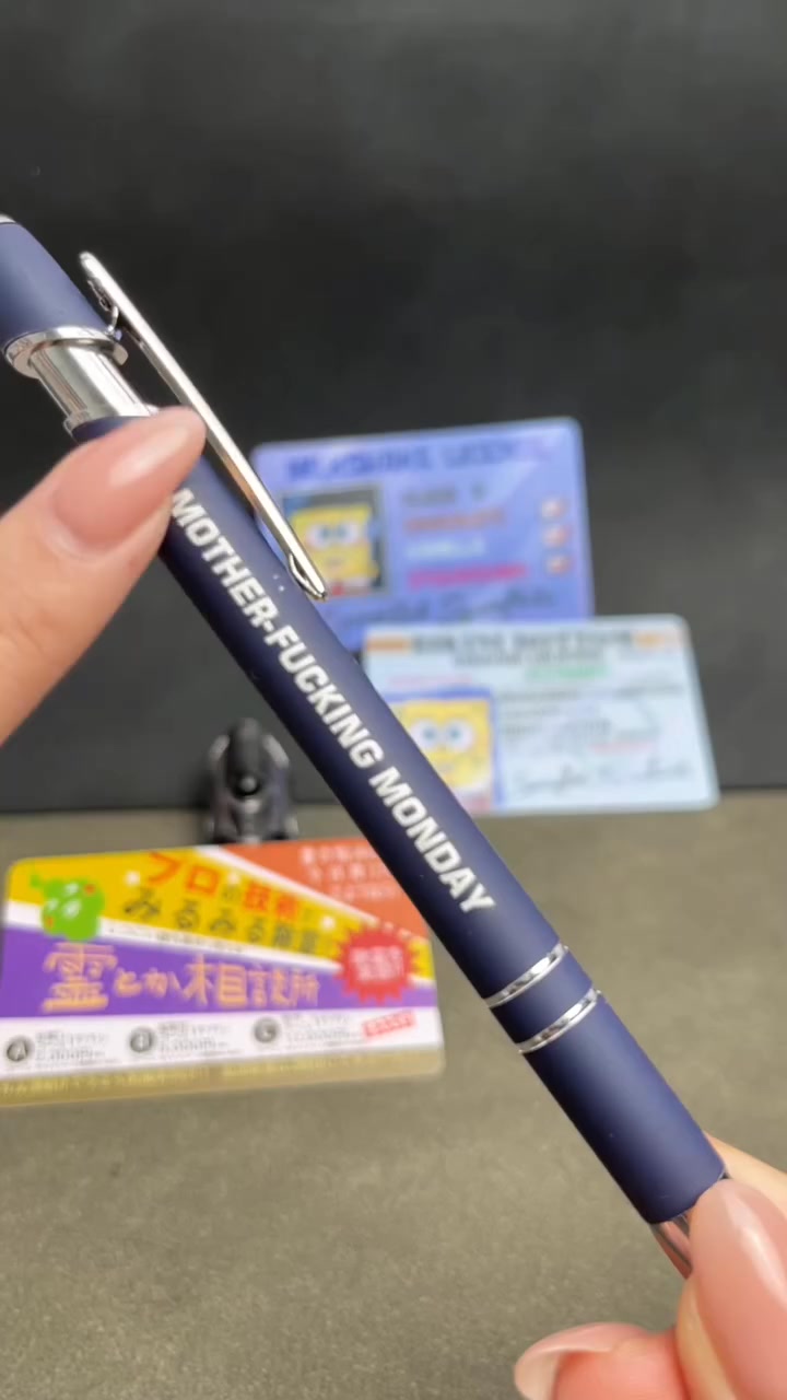 Funny Stress-Relief Daily Quotes Metal Ballpoint Pen Set (7 Pcs) | Office Christmas Gift Exchange