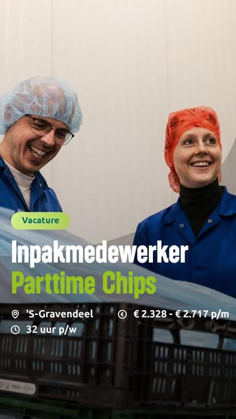 Vacature: Inpakmedewerker Parttime Chips