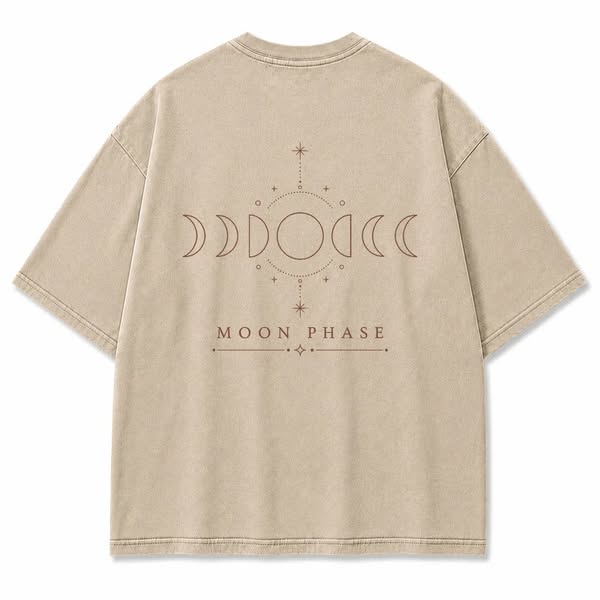 Moon Phase Minimal Washed Print Tee