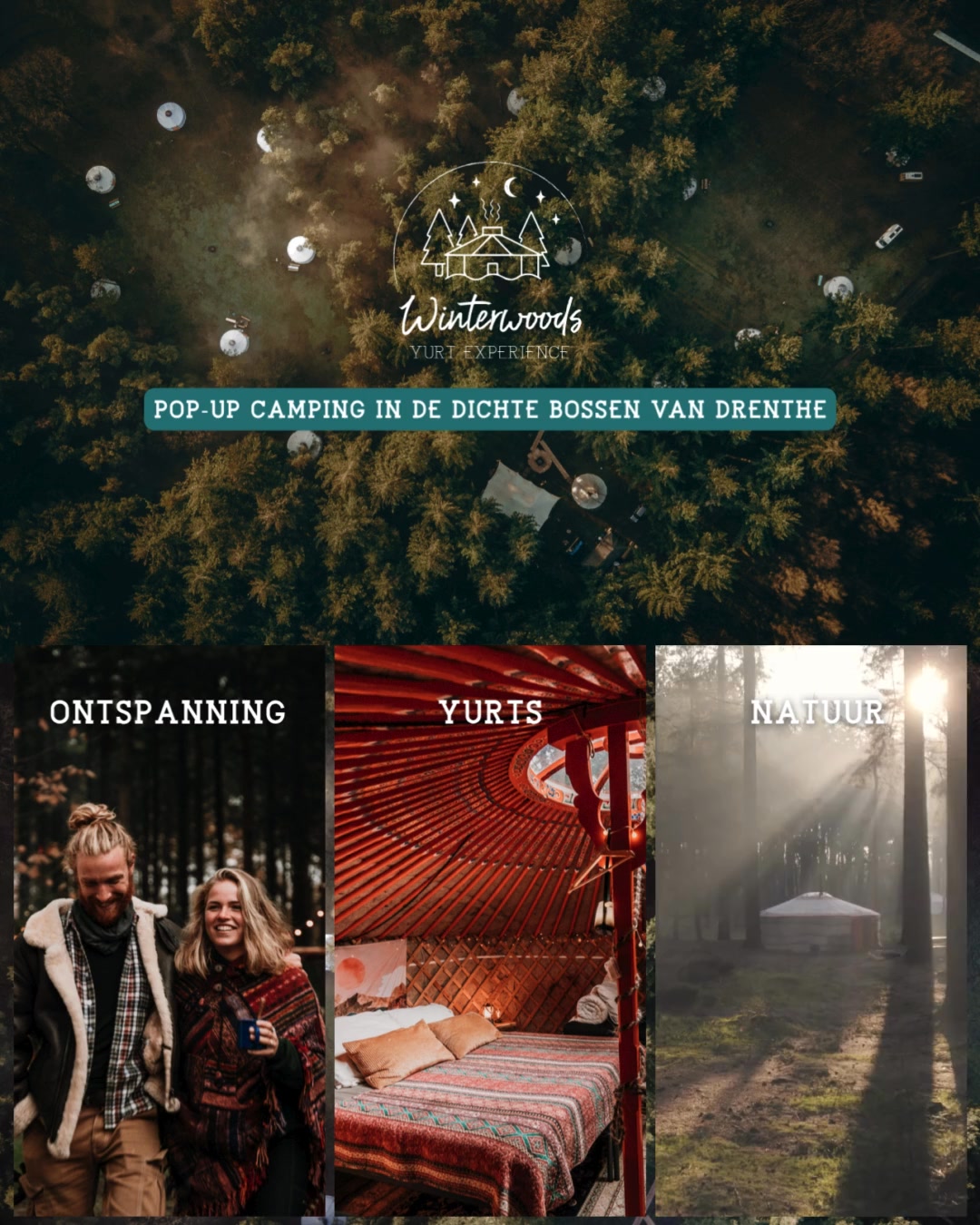 Winterwoods | Pop-up camping | Overnacht in knusse Yurts