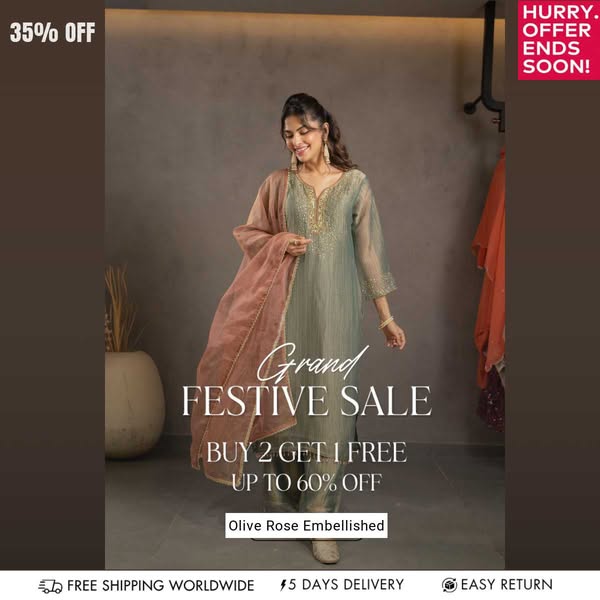 Olive Rose Embellished Tissue Silk Palazzo Set