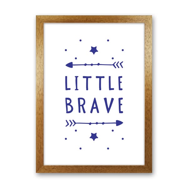 Little Brave Navy Framed Typography Wall Art Print
