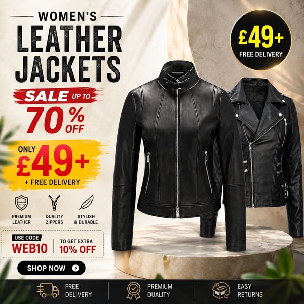 Leather Jackets £49 + Free Delivery
