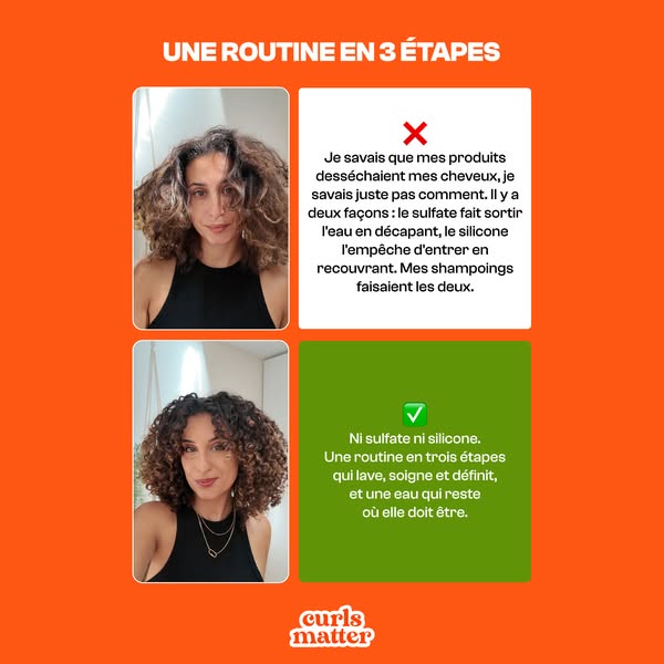 Découvre ta routine cheveux bouclés en 3 étapes !