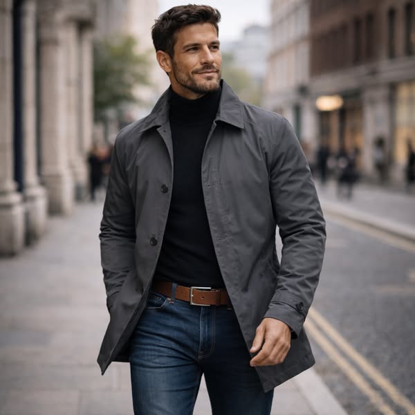 Adrian | Stylowy Płaszcz Męski