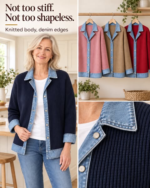 Denim Trim Knit Jacket · £34.95