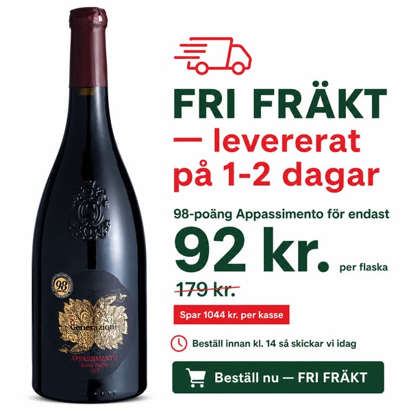 Endast 92 kr per flaska vid 12 st – helt unikt parti!