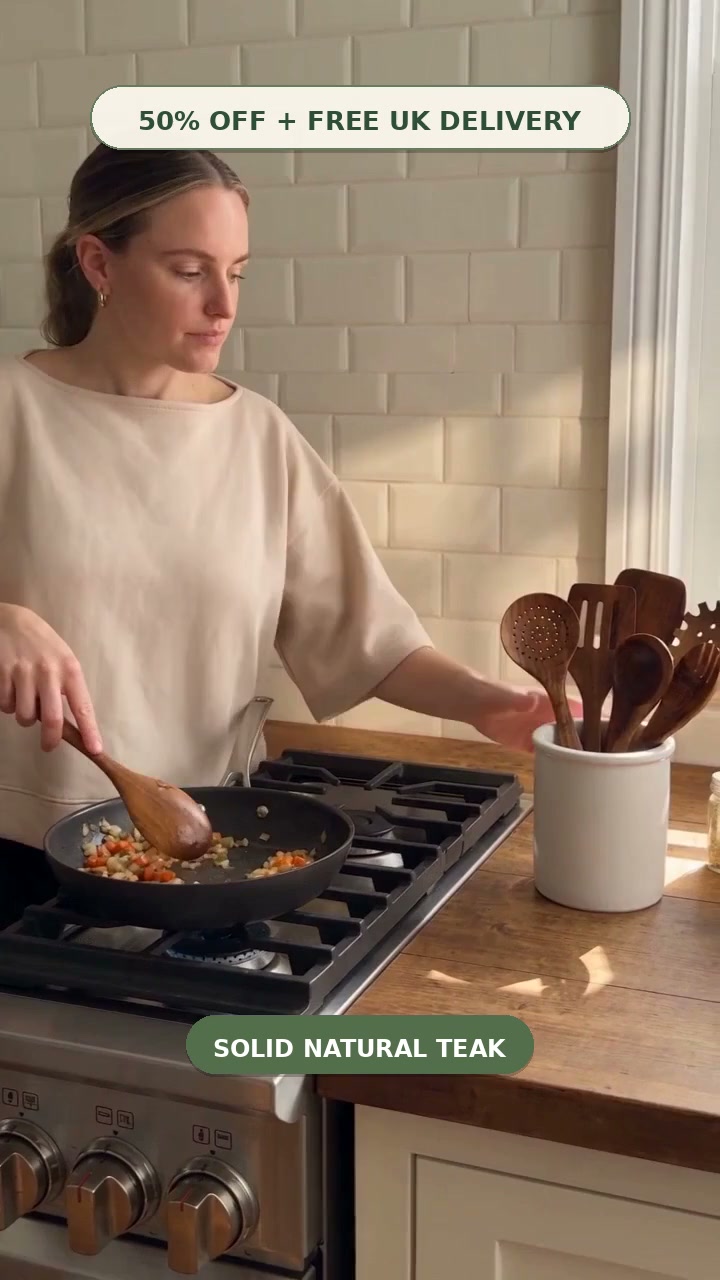 50% Off Best Selling Non-Toxic Teak Kitchen Utensils