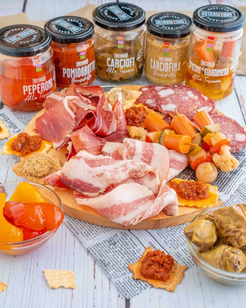 Salumier & italienska grönsaker i olivolja