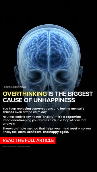 OVERTHINKING IS THE BIGGEST CAUSE OF UNHAPPINESS
